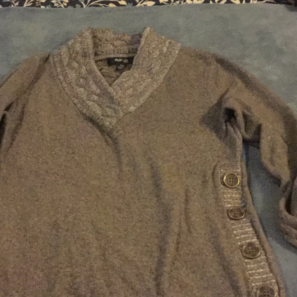 Tan sweater with button trim